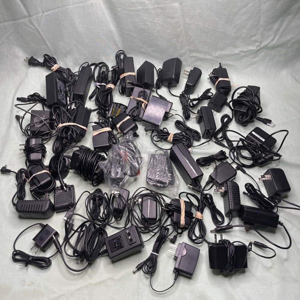 Huge Lot 35+ AC DC Power Adapters Chargers Mixed Barrel Tips Bulk